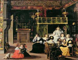 Visite à la nouvelle mère - Abraham Bosse